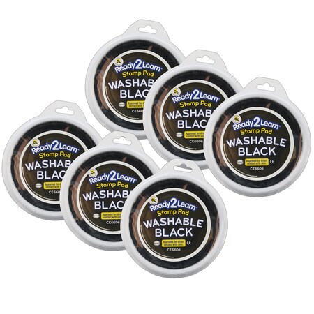 Center Enterprises Ready2Learn Jumbo Washable Stamp Pad, Black, PK6 CE6606